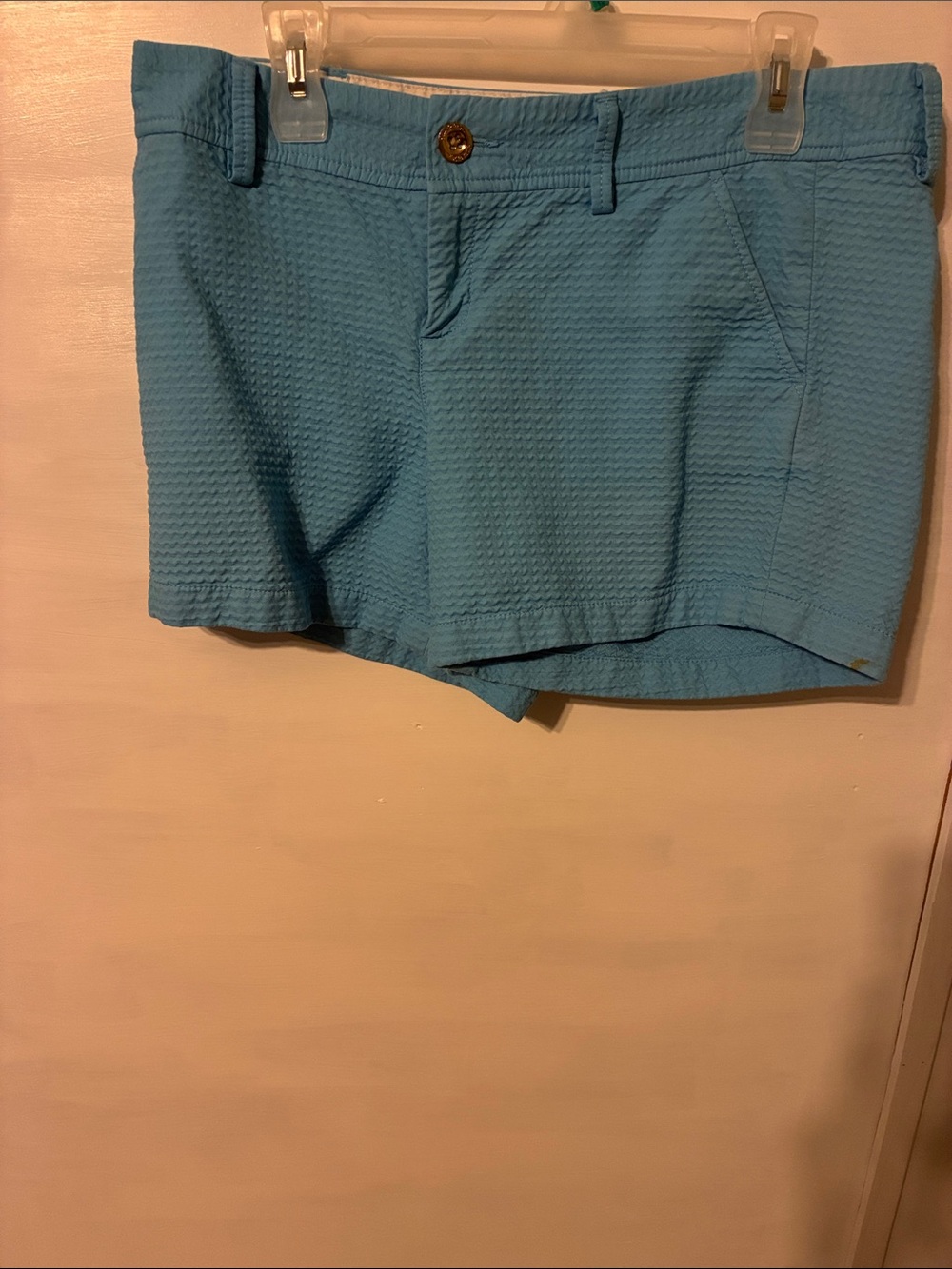 Lilly Pulitzer Sky Blue Textured Flat Front Shorts